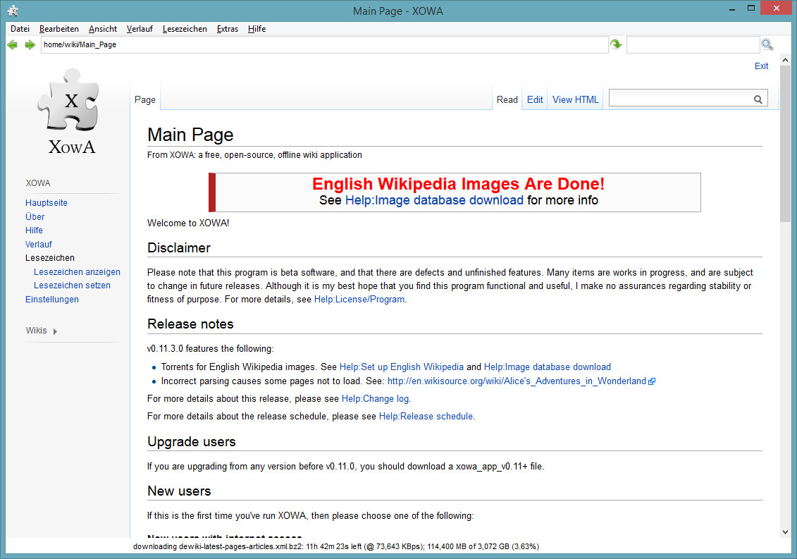 В бесплатном Xowa вы загружаете всю Википедию - и читаете в будущем без существующего подключения к Интернету